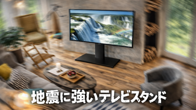 地震に強い壁寄せテレビスタンドの設置イメージ