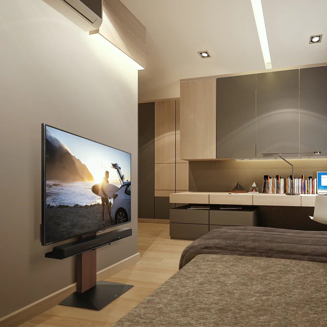 32インチ台のテレビに対応するWALL V3 COMPACTの設置イメージ